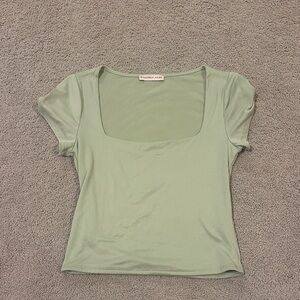 Sincerely Jules Mint Green Square Neck Tee